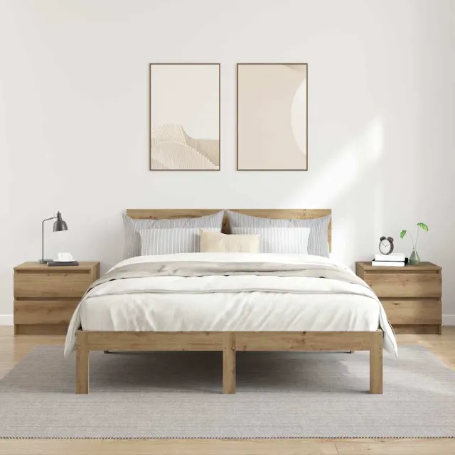 vidaXL Nachtkastjes 2 st 50x40x43.5 cm bewerkt hout artisanaal eiken, foto 2