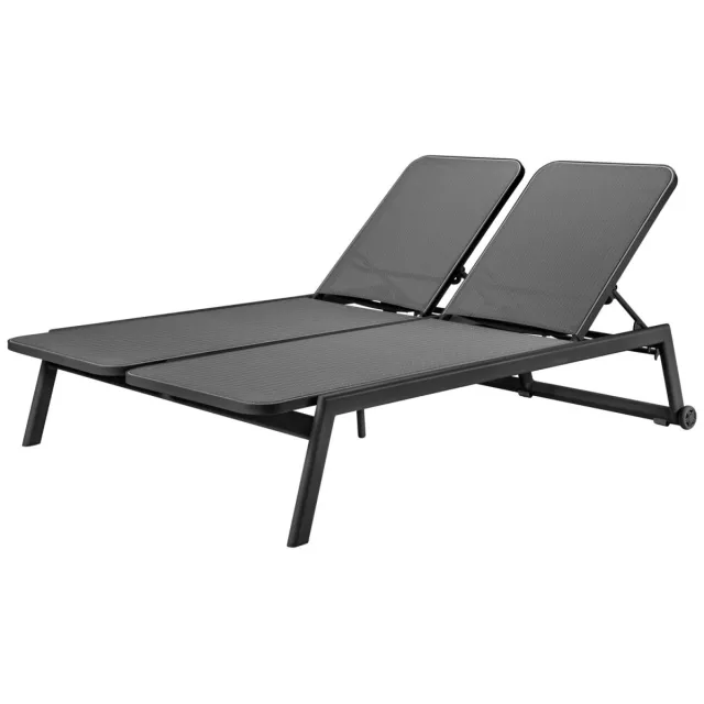 Vega Dubbel ligbed Solaro; 192x129x35 cm (LxBxH); zitting antraciet, frame antraciet