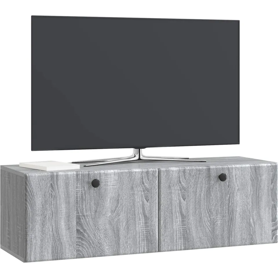 vidaXL Wandbeugel TV-kast 98 x 31 x 30 cm Grijs Sonoma Bewerkt hout, foto 3