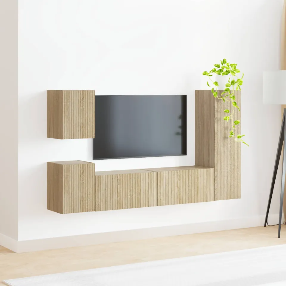 vidaXL Tv-meubelset 4 st 30 x 31 x 100 cm Sonoma Eiken, foto 3
