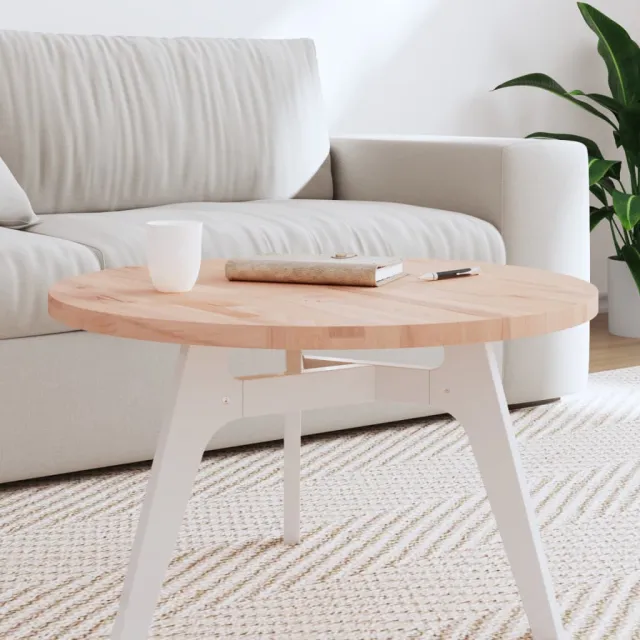 vidaXL Tafelblad rond Ø70x2,5 cm massief beukenhout Bruin