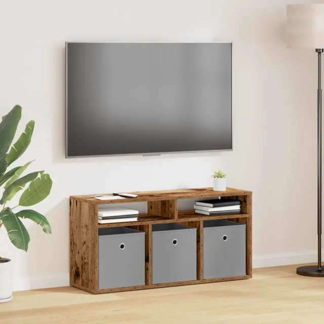 vidaXL Laagkast met lade Oudhout 87 x 27,5 x 43 cm bruin, foto 2