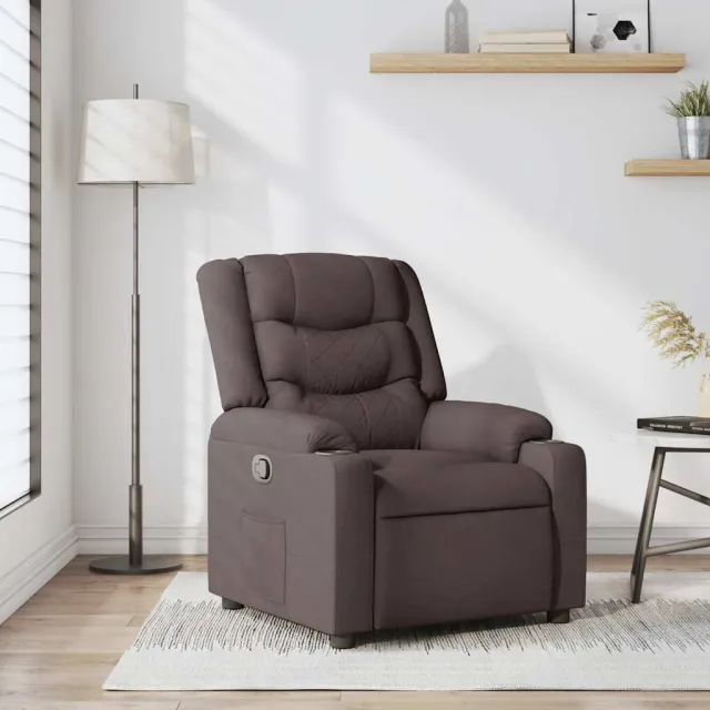 vidaXL Fauteuil verstelbaar stof donkerbruin