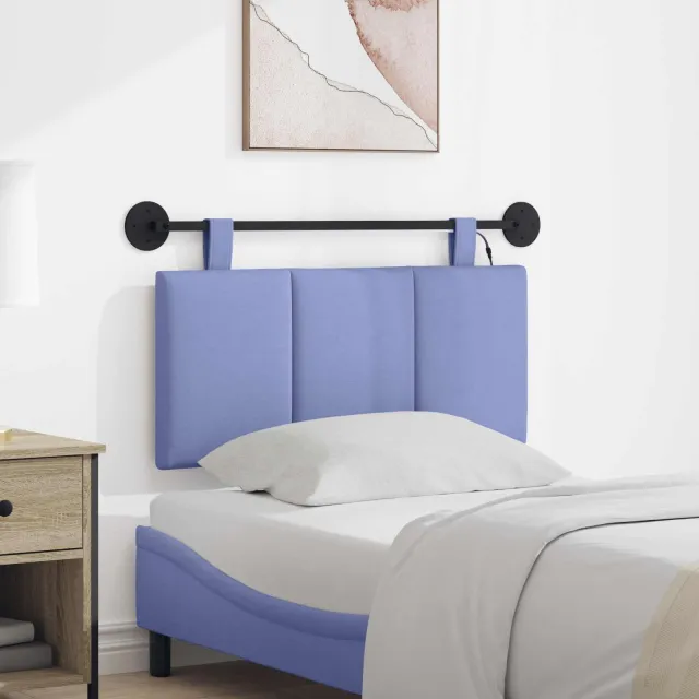 vidaXL Hangend hoofdbord Jeans Blauw Fluweel