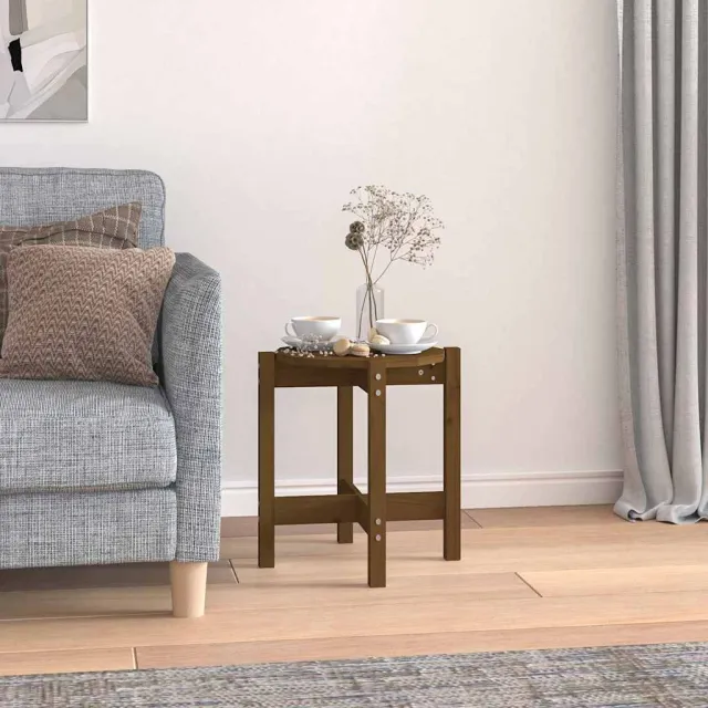 vidaXL Salontafel Ø 42,5x45 cm massief grenenhout honingbruin bruin, foto 2