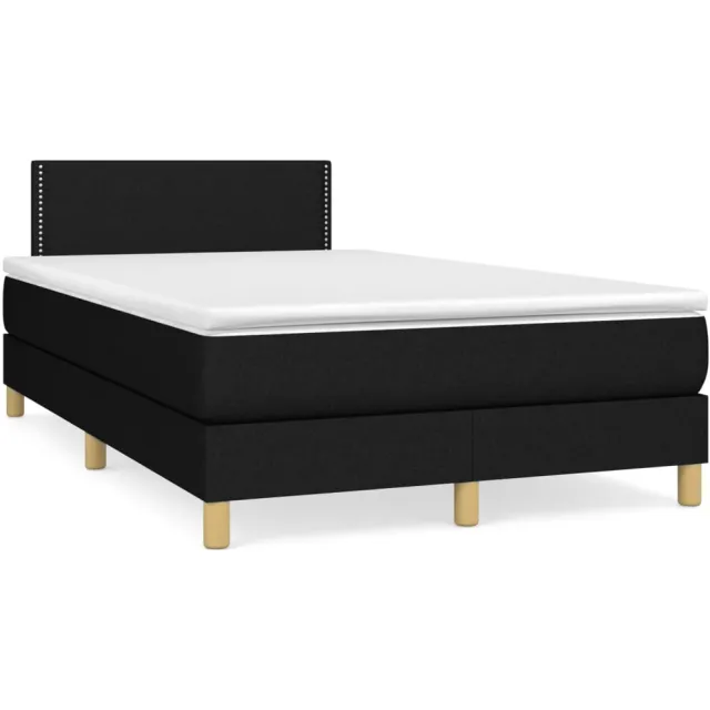 vidaXL Boxspring met matras stof zwart 120x190 cm