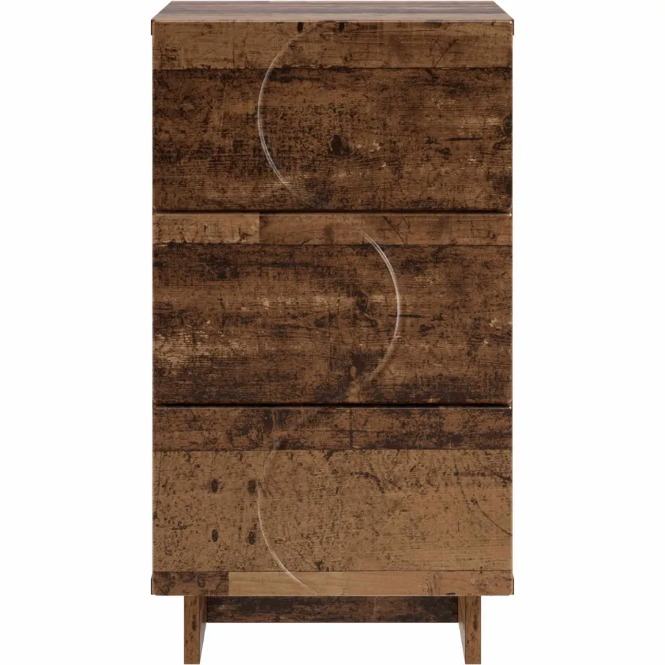 vidaXL Nachtkastje Oud hout 33,5 x 34,5 x 60 cm Bewerkt hout bruin, foto 4