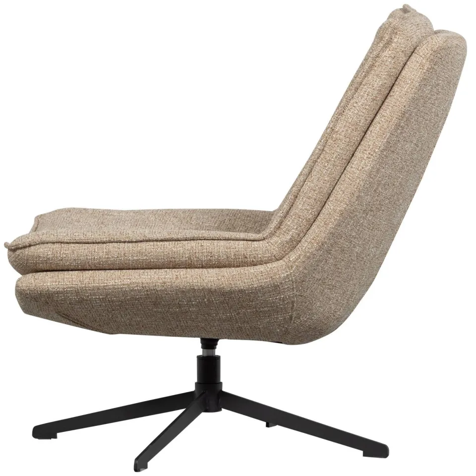 WOOOD Milaro Draaifauteuil - Polyester - Bruin Melange - 88x75x94, foto 5