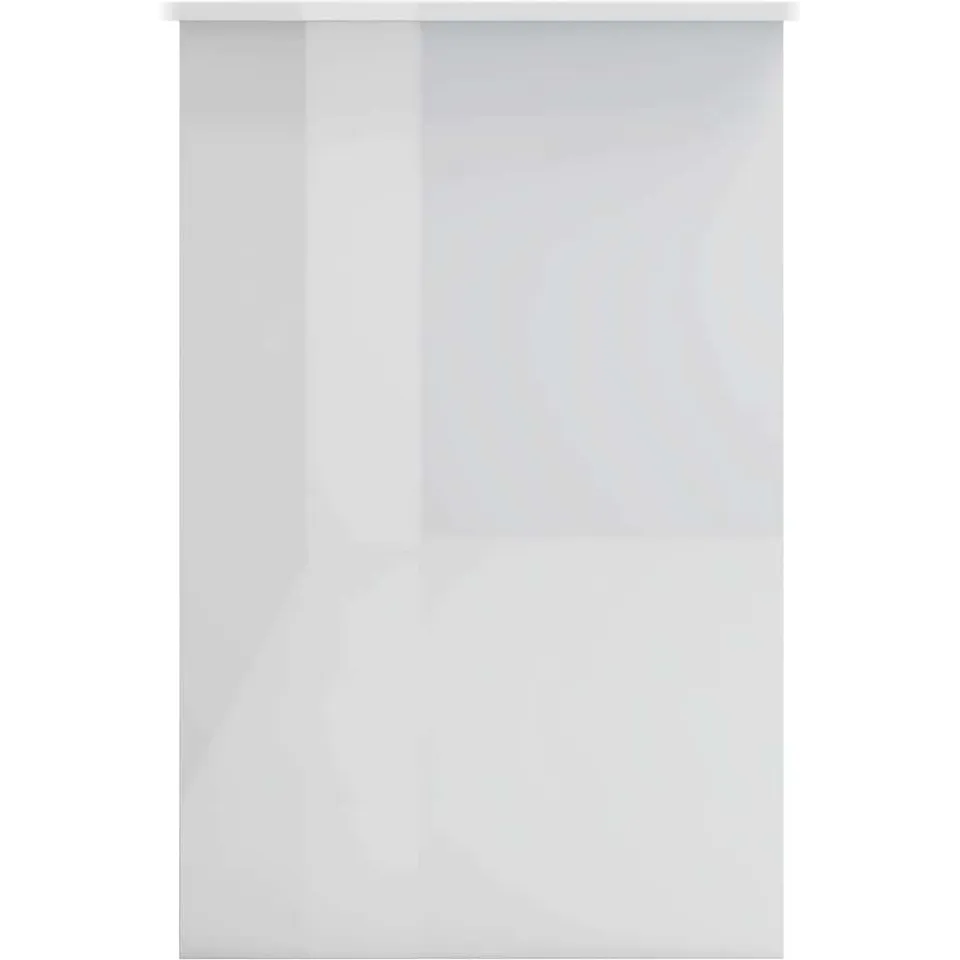 vidaXL Bureau 100x50x76 cm bewerkt hout hoogglans wit, foto 4