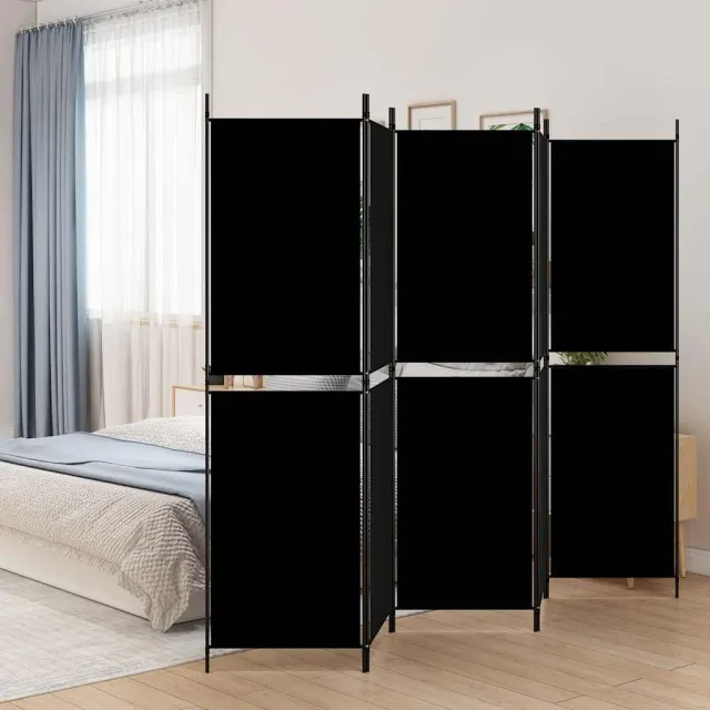 vidaXL Kamerscherm met 5 panelen 250x180 cm stof zwart, foto 2