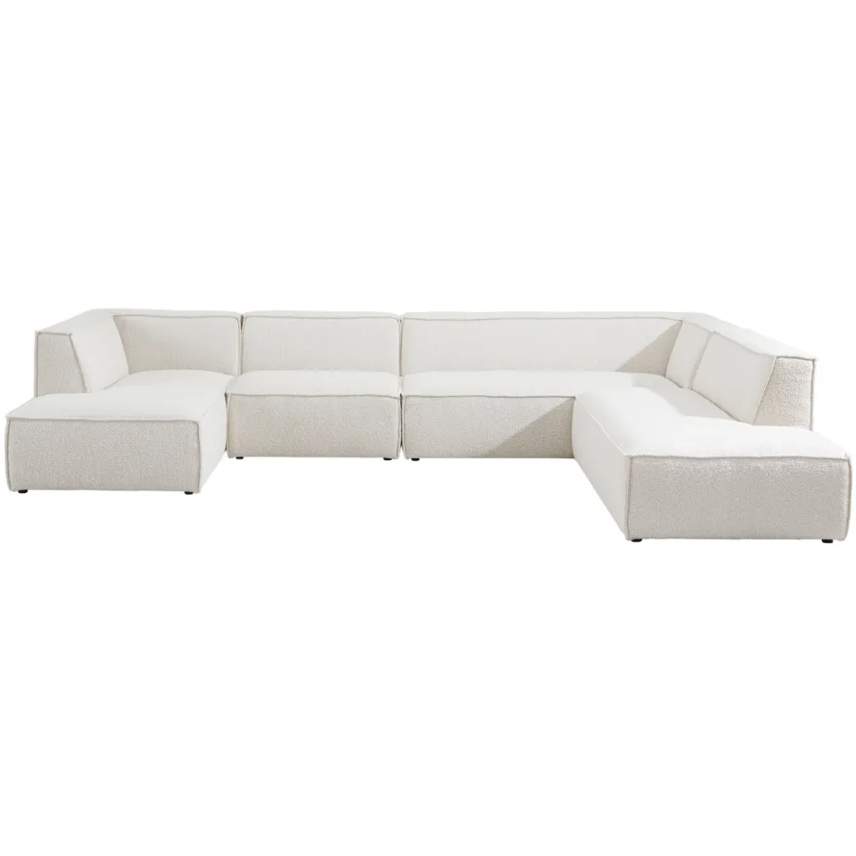 NOUS Living hoekbank Newton hoek rechts - crème Crème bouclé