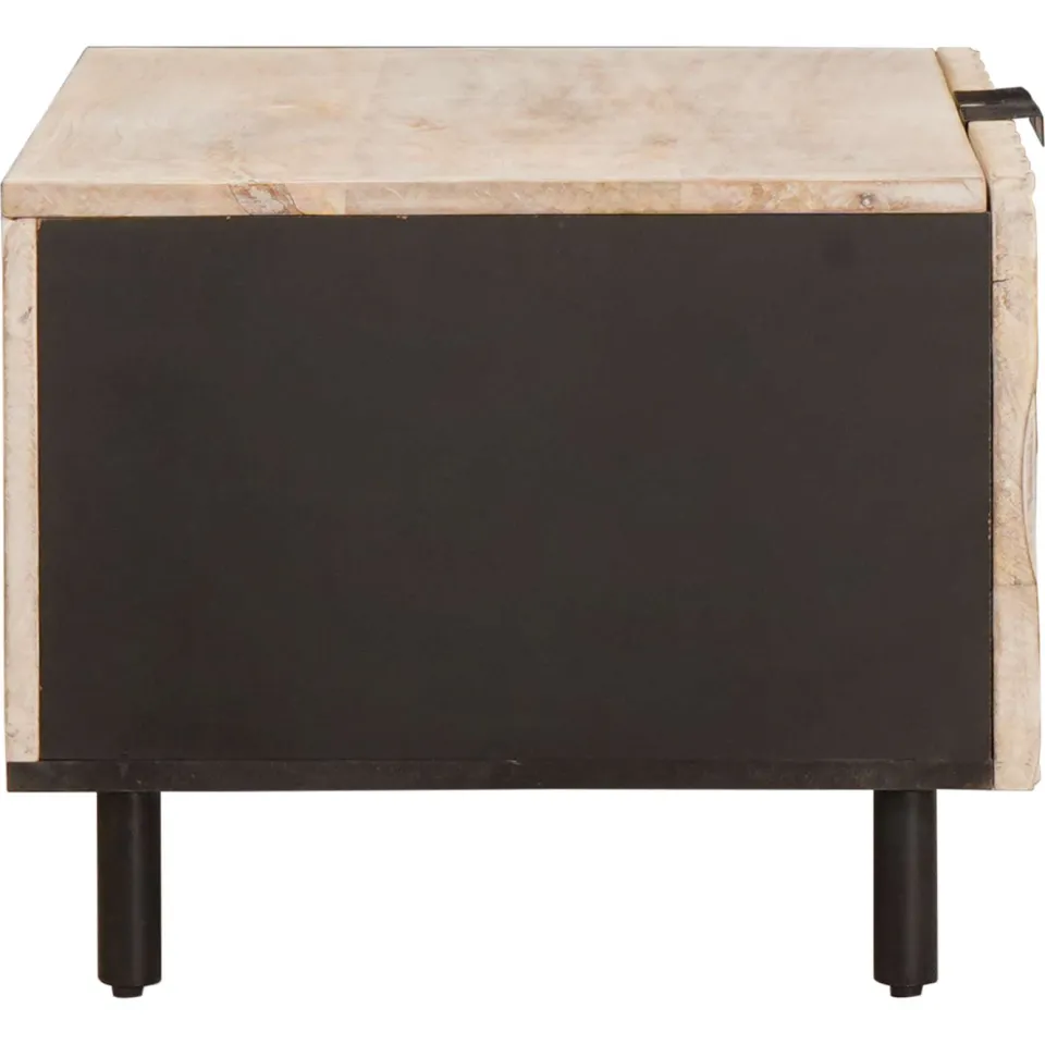 vidaXL Salontafel Wit 80 x 50 x 40 cm Massief Mango Hout, foto 4