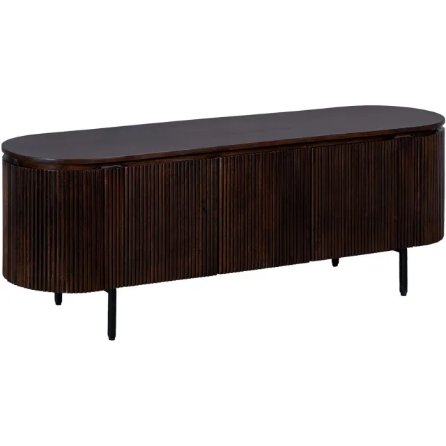 Lewis & Loft TV meubel Lena – FSC®-gecertificeerd mangohout® – Walnoot bruin