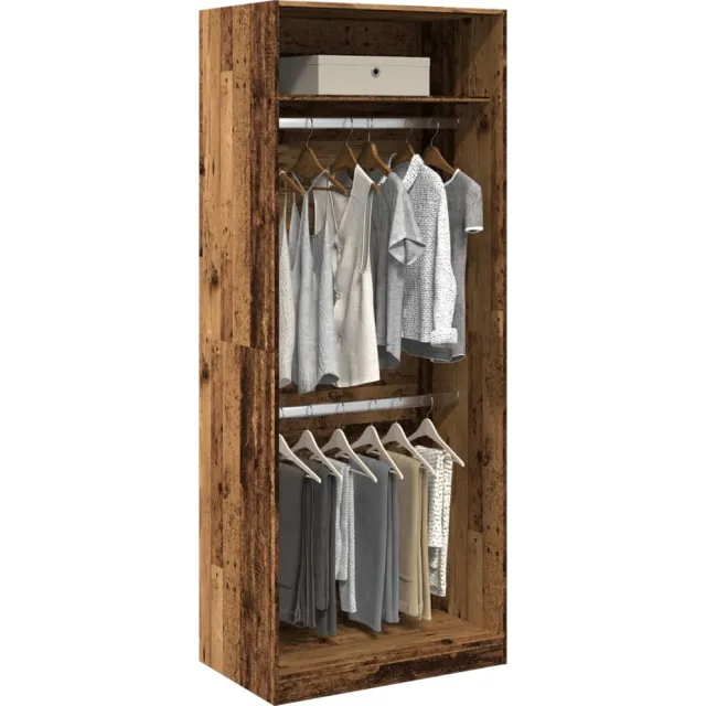 vidaXL Kledingkast 80x50x200 cm bewerkt hout oud hout bruin