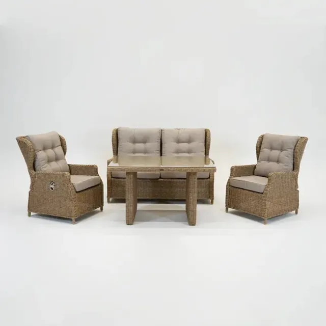 VITA Ibiza loungeset rattan 4dlg creme