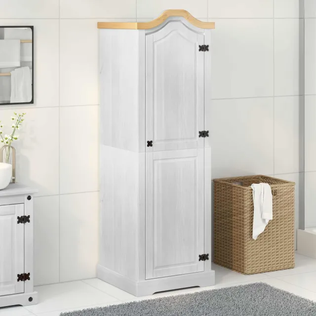 vidaXL Kasten Wit 55 x 52 x 170 cm Massief grenenhout, foto 2