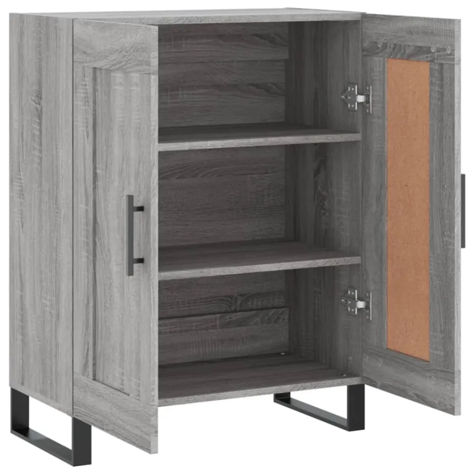 vidaXL Dressoir 69,5x34x90 cm bewerkt hout grijs sonoma eikenkleurig, foto 4