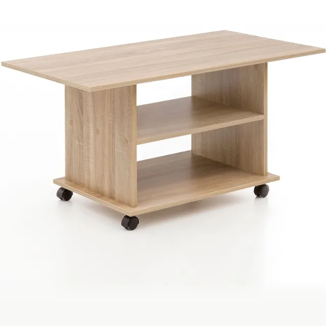 Sky Style Design salontafel WL5.739 95 x 51 x 54,5 cm Sonoma Draaibaar met wielen | Salontafel Koffietafel | Salontafel Salontafel | Salontafel met opbergruimte Bruin