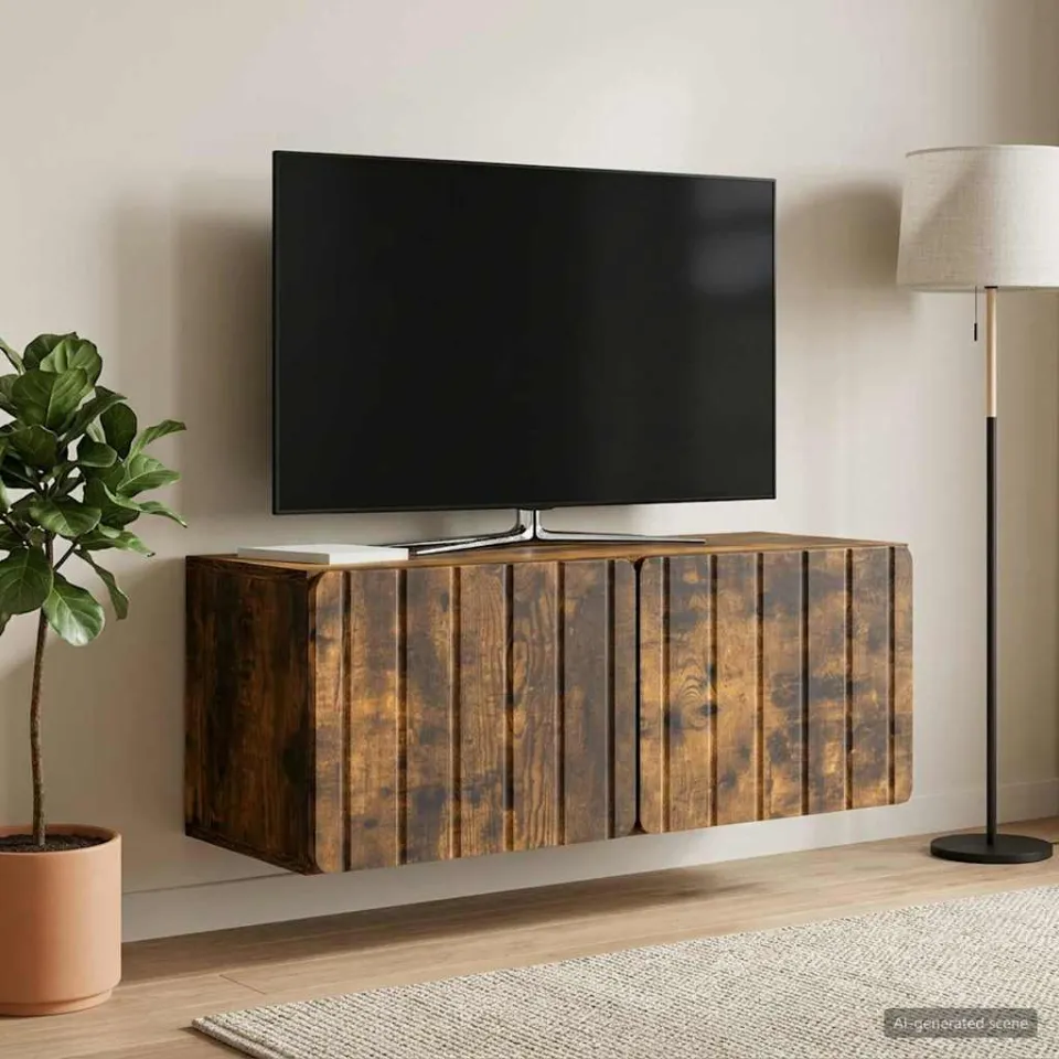 vidaXL Wandbeugel TV-kast 78,5 x 31 x 30 cm Gerookt eiken Bewerkt hout, foto 4