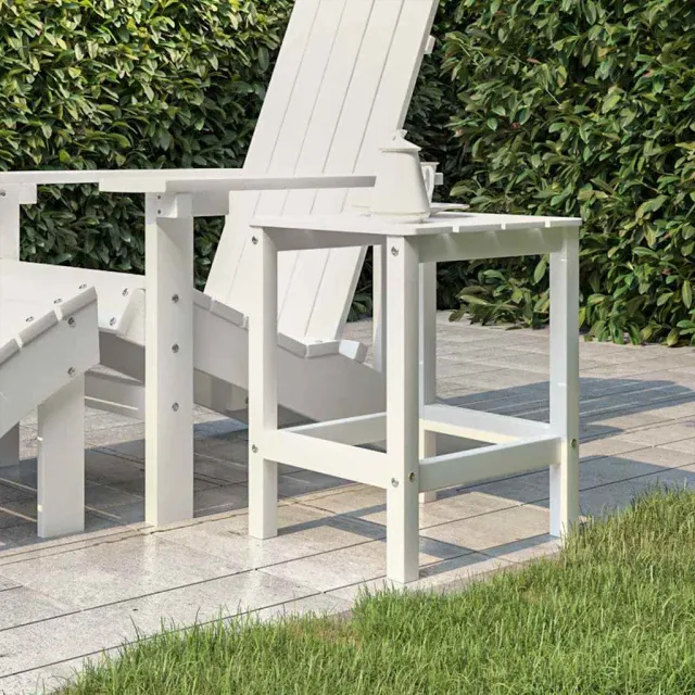 vidaXL Tuintafel Adirondack 38x38x46 cm HDPE wit, foto 2