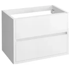 Allibert Wastafelonderkast Sense 80cm - Alpenwit Glanzend - Met 2 Lades - 80x55x46cm