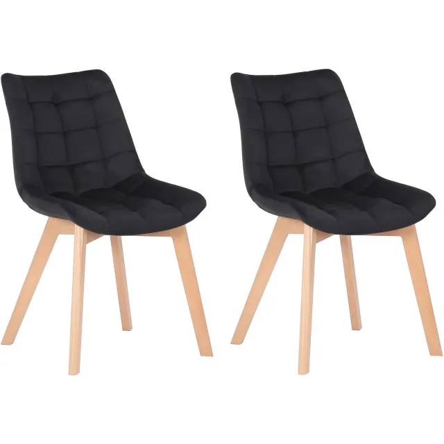 Luxe Comfort Eetkamerstoelen - Set van 2 - Zwart