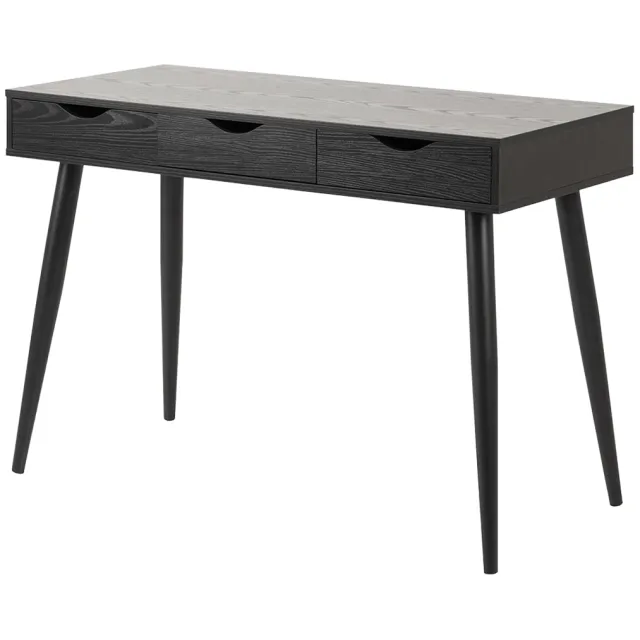 Lisomme Keet houten bureau zwart - met 3 lades - 110 x 50 cm