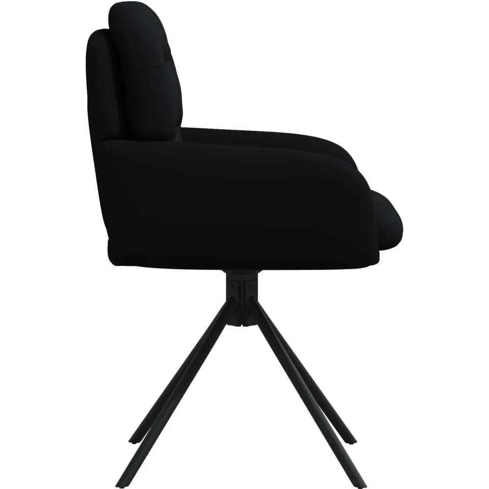 vidaXL Draai Eetstoelen 6 st Kunstleer Zwart 59 x 59,5 x 90 cm, foto 4