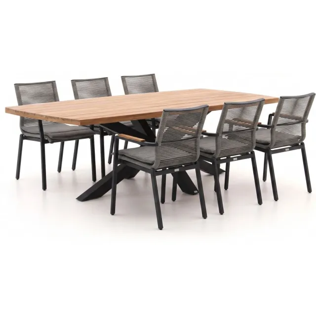 Bellagio tuinmeubelen Bellagio Marudo/Induno Deens Ovaal 240cm dining tuinset 7-delig stapelbaar