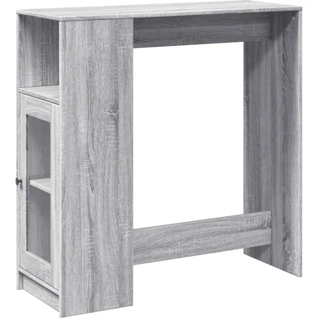 vidaXL Bartafel - met - rekken - 101x40x103,5 - cm - bewerkt - hout - grijs - sonoma