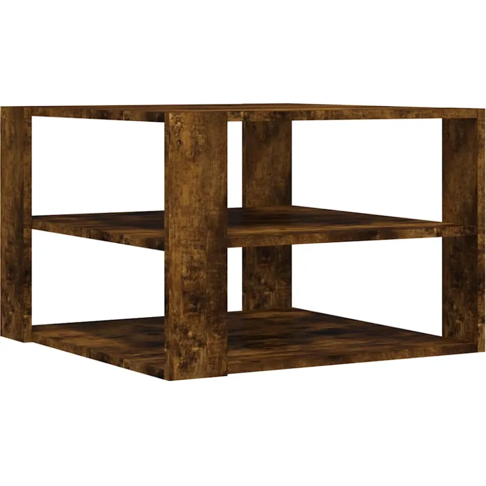 vidaXL Salontafel 58x58x40 cm bewerkt hout gerookt eikenkleurig, foto 3