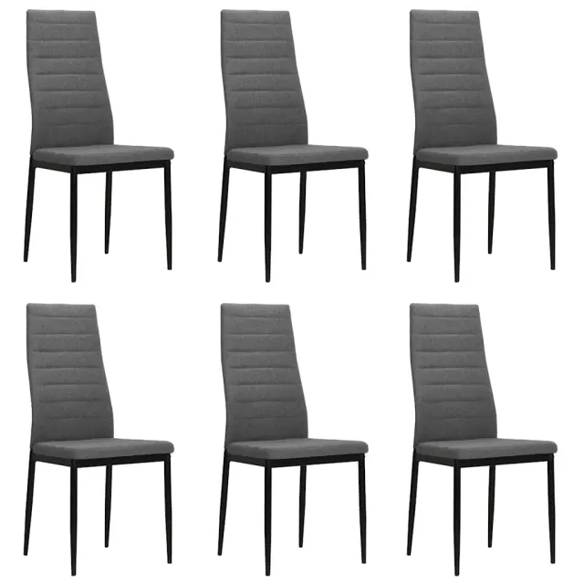 vidaXL Eetkamerstoelen 6 st stof lichtgrijs