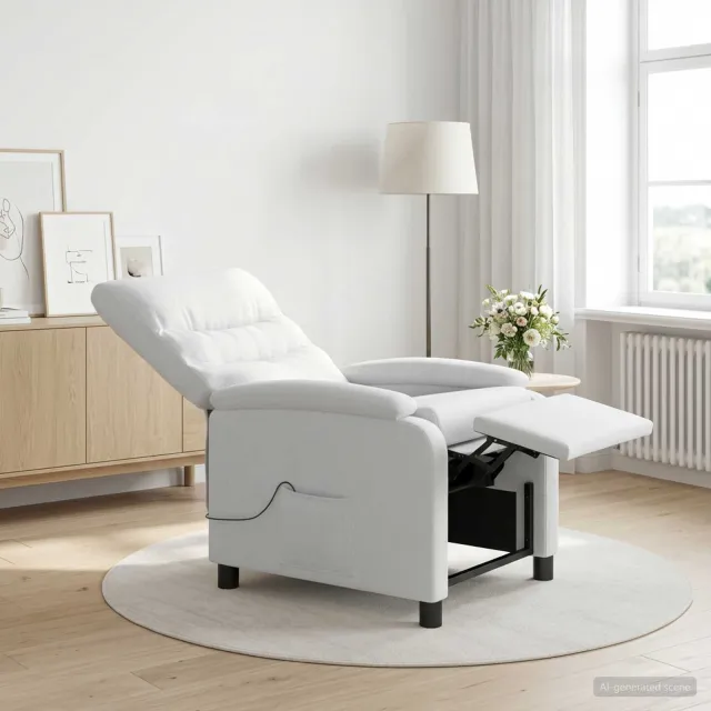 vidaXL Massage Recliner Wit Stof