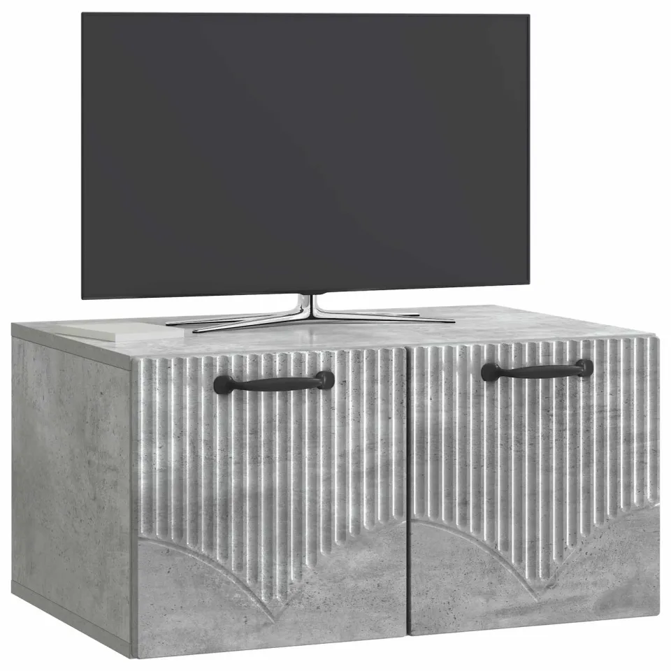 vidaXL Wandbeugel TV-kast Betongrijs 59,5 x 41 x 30 cm Bewerkt hout