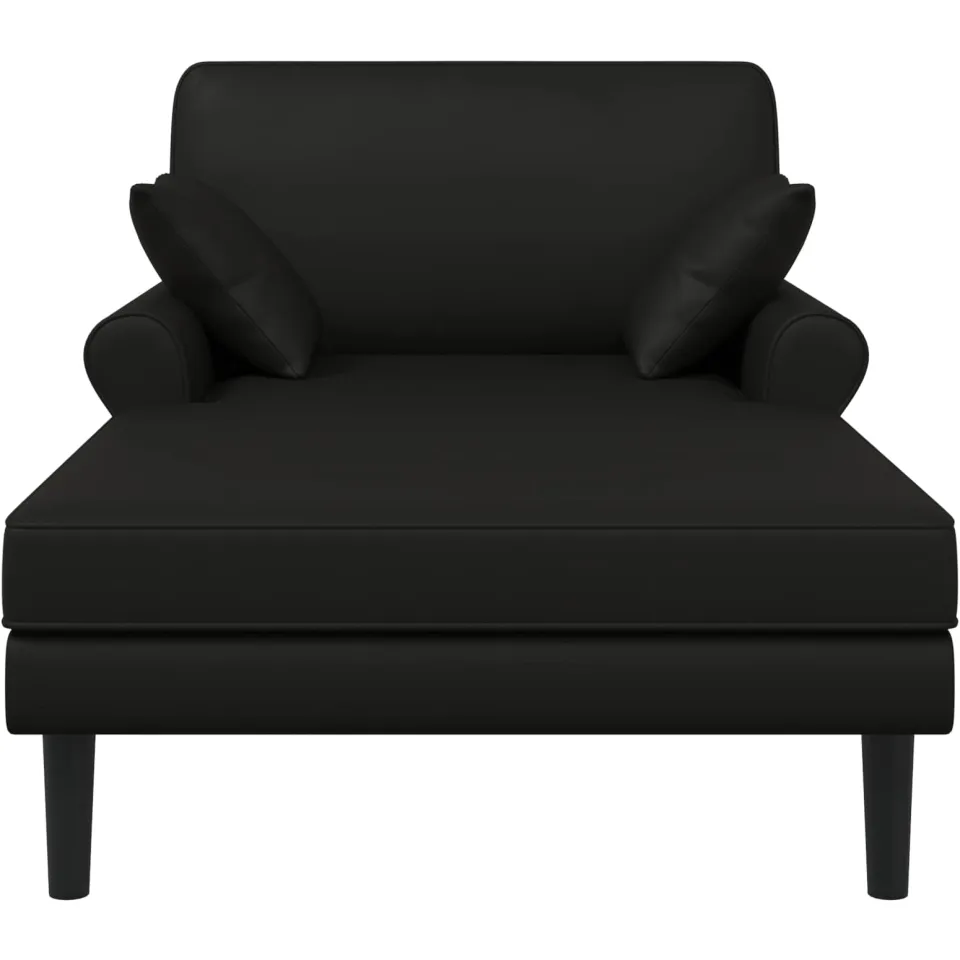 vidaXL Chaise longue Zwart Kunstleer, foto 3