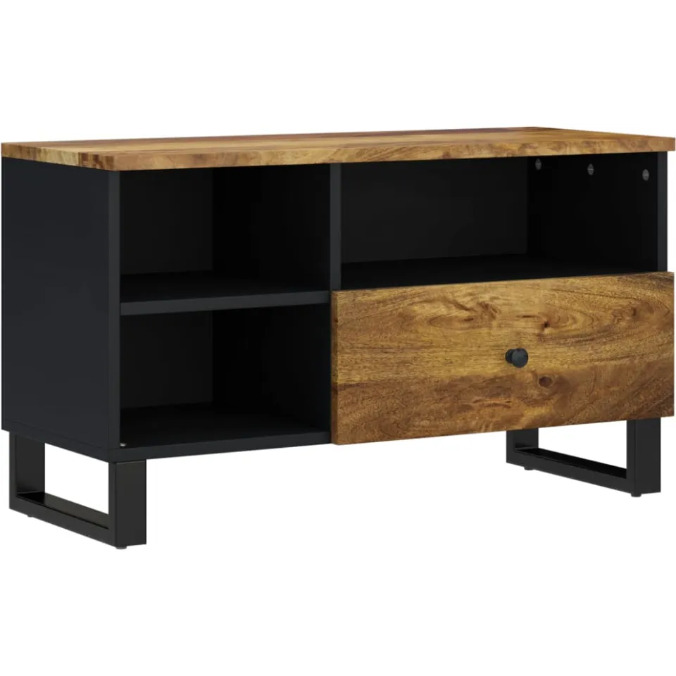 vidaXL Tv-meubel 80x33x46 cm massief mangohout en bewerkt hout bruin, foto 3