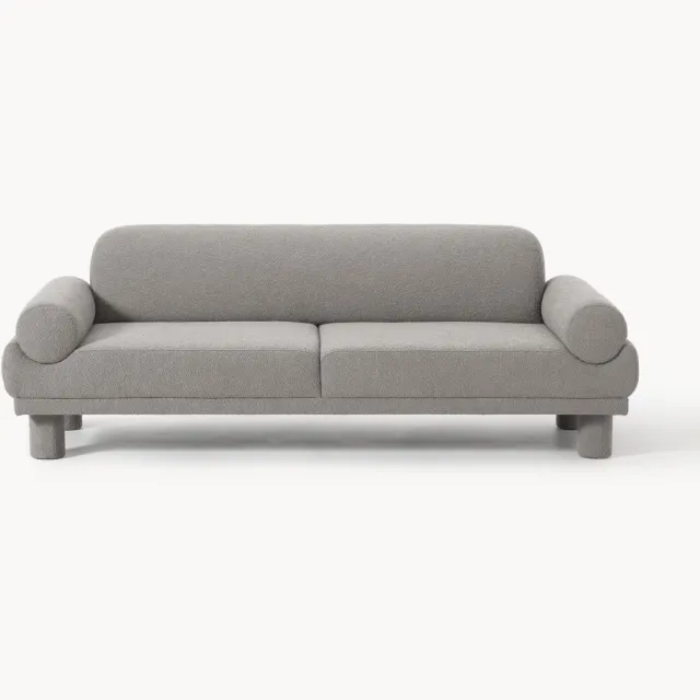 Westwing Collection Bouclé bank Lilo (3-zits) Grijs