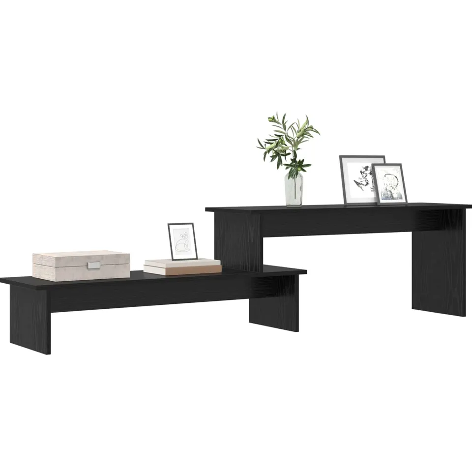 vidaXL Tv-meubelset 180,5 x 30 x 43 cm Zwart Eiken Bewerkt hout