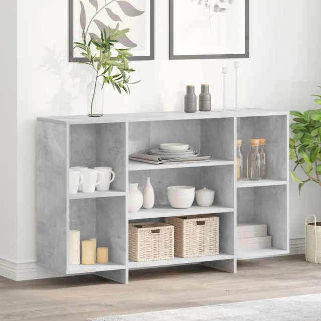 vidaXL Dressoir 120x30x75 cm bewerkt hout betongrijs