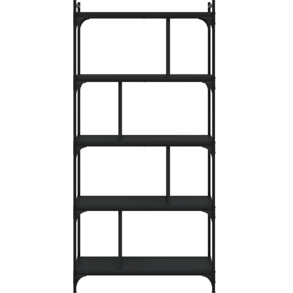 vidaXL Boekenkast 5-laags 76x32x158 cm bewerkt hout zwart, foto 3