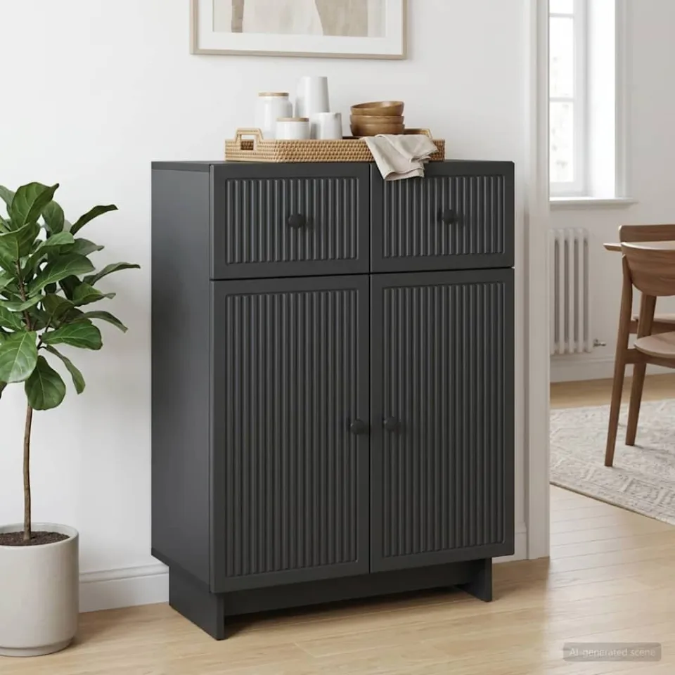 vidaXL Dressoir Zwart 66 x 34,5 x 90 cm Bewerkt hout, foto 3
