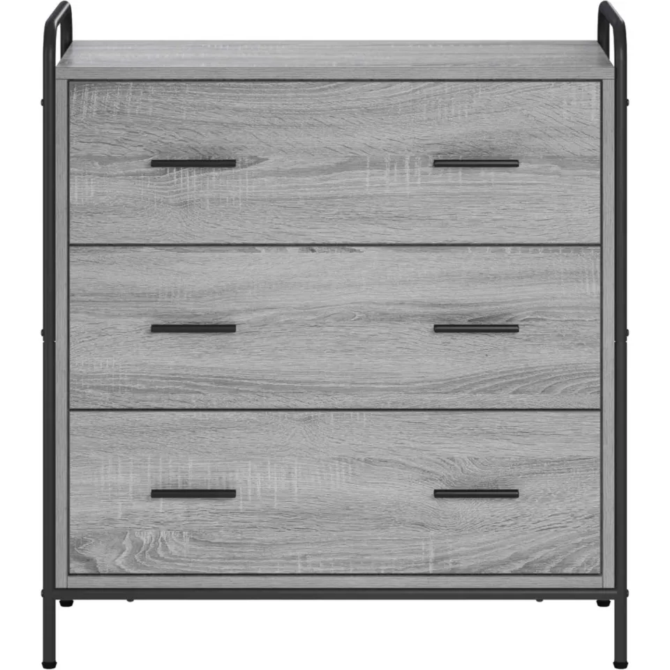 vidaXL Dressoir Grijs Sonoma 97 x 33 x 81 cm Bewerkt hout, foto 4