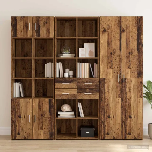 vidaXL Boekenkast Oud hout 30 x 42.4 x 185.2 cm Bewerkt hout Bruin