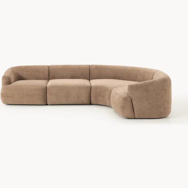 Westwing Collection Modulaire hoekbank Sofia (4-zits) bruin