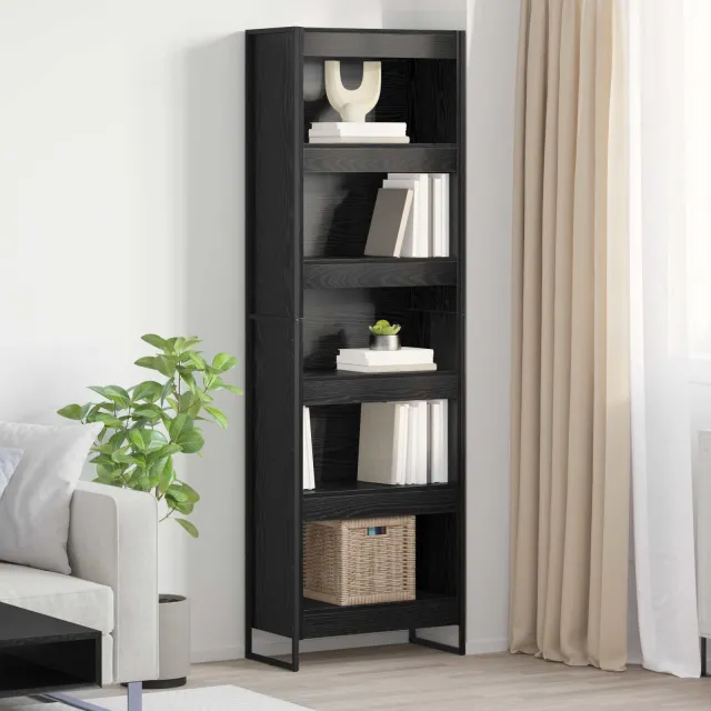 vidaXL Boekenkast 60 x 30 x 189,5 cm Bewerkt hout Zwart Eiken, foto 2