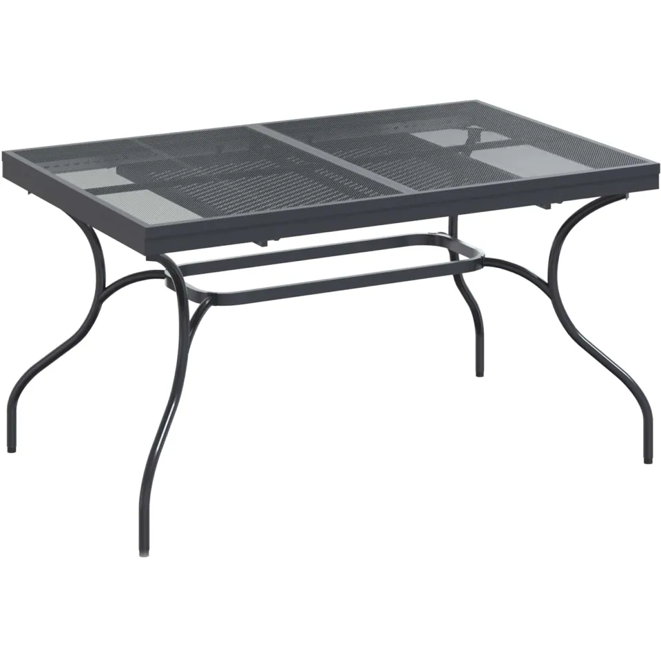 vidaXL Uiterbreidbare Mesh Eettafel Antracietkleurig 212 x 90 x 76 cm, foto 4