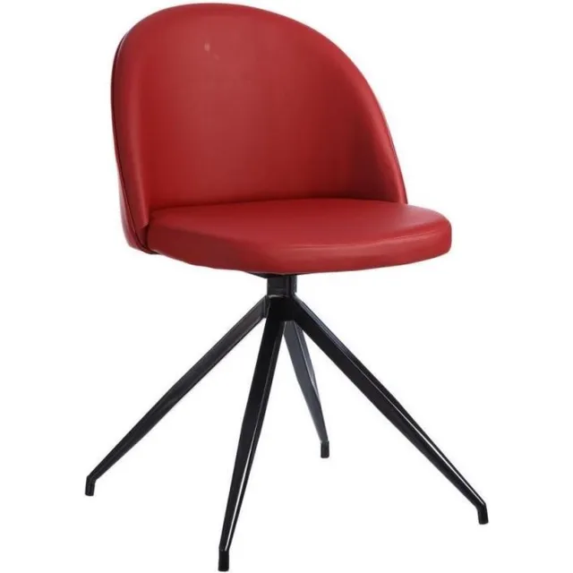 Axus RODE DRAAISTOEL BOURGONDISCH PU / METAAL WOONKAMER 50.50 X 53 X 80 CM rood