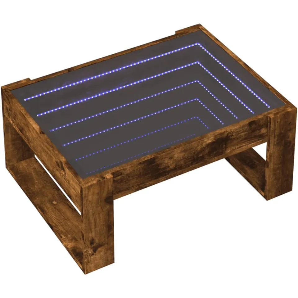 vidaXL Salontafel met Infinity LED 70x53x30 cm gerookt eikenkleurig Bruin
