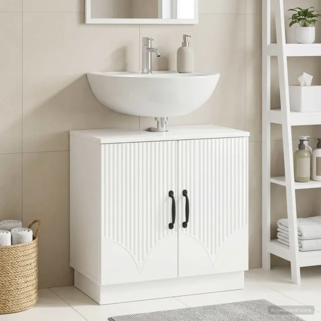 vidaXL Badkamer wastafelkast HOORN Hoogglans Wit 59,5 x 31,5 x 56 cm, foto 2