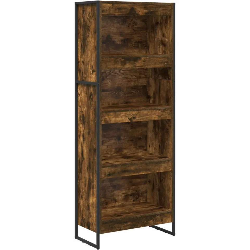 vidaXL Boekenkast 60 x 30 x 155 cm Bewerkt hout Rook Eik bruin, foto 3